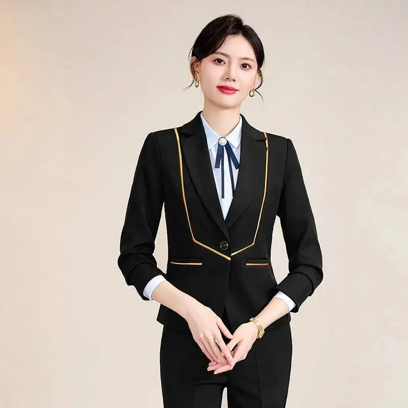 السيدات مكتب ملابس العمل الدعاوى السراويل الرسمية للنساء بليزرات المهنية الخريف الشتاء المهنية مقابلة وتتسابق مجموعة