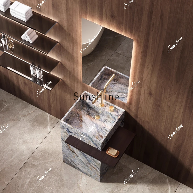 Slate column basin hand washing face integrated hotel villa outdoor courtyard floor-to-ceiling styleH