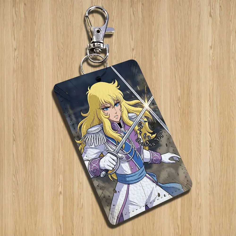 Lady Oscar Rose of Versailles Holder For Bank Business Work Card Holder Student Card Case Bus Card Keychain image 3