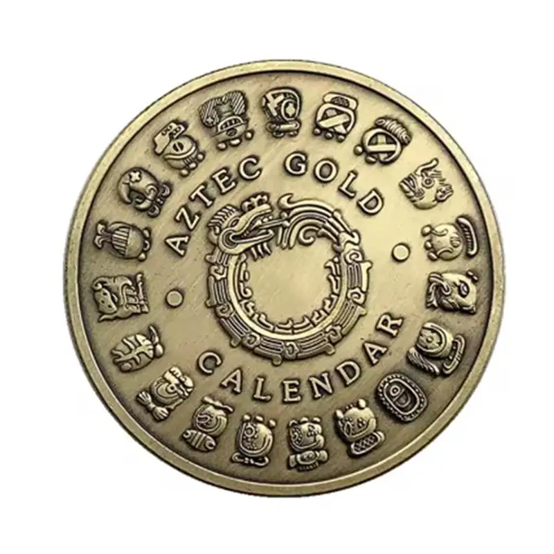 MaYa Azteekse kalender kunst profetie cultuur uitdaging munt geluk perfect voor het omdraaien van beslissing maken stil fidget speelgoed volwassenen kinderen