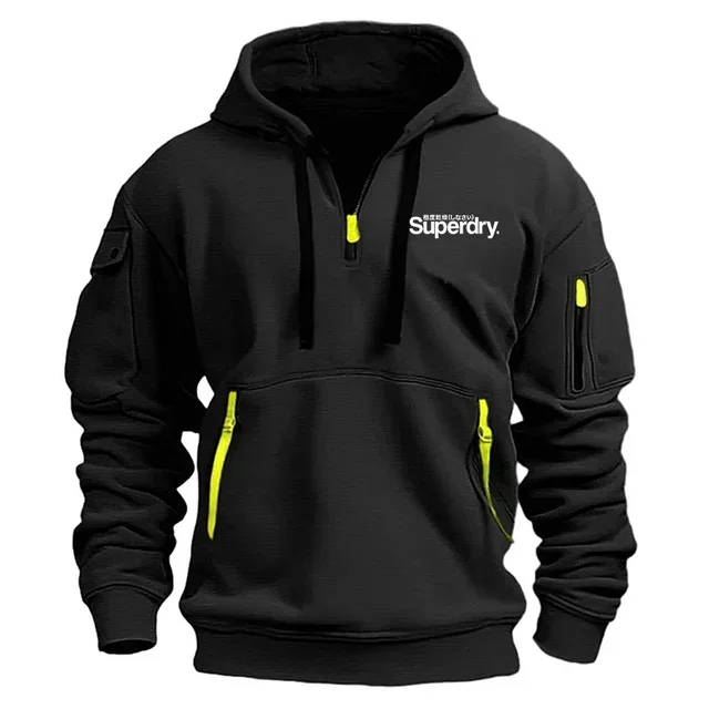 Spring new zipper men's casual hoodie, fashion outdoor jogging fitness play basketball multi-color men's sports pullover