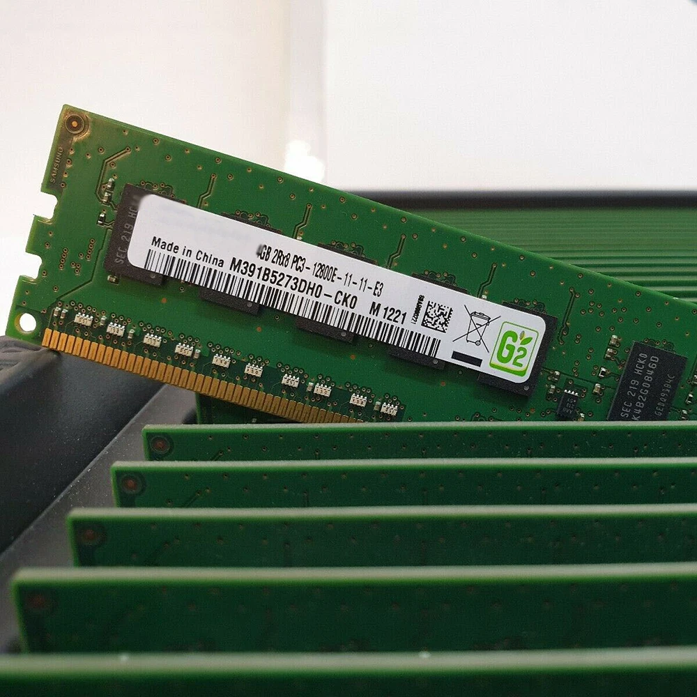 2PCS M391B5273DH0-CK0 RAM For Samsung 4GB DDR3 1600MHz ECC 2RX8 PC3-12800E Server Memory Works Perfectly Fast Ship High Quality