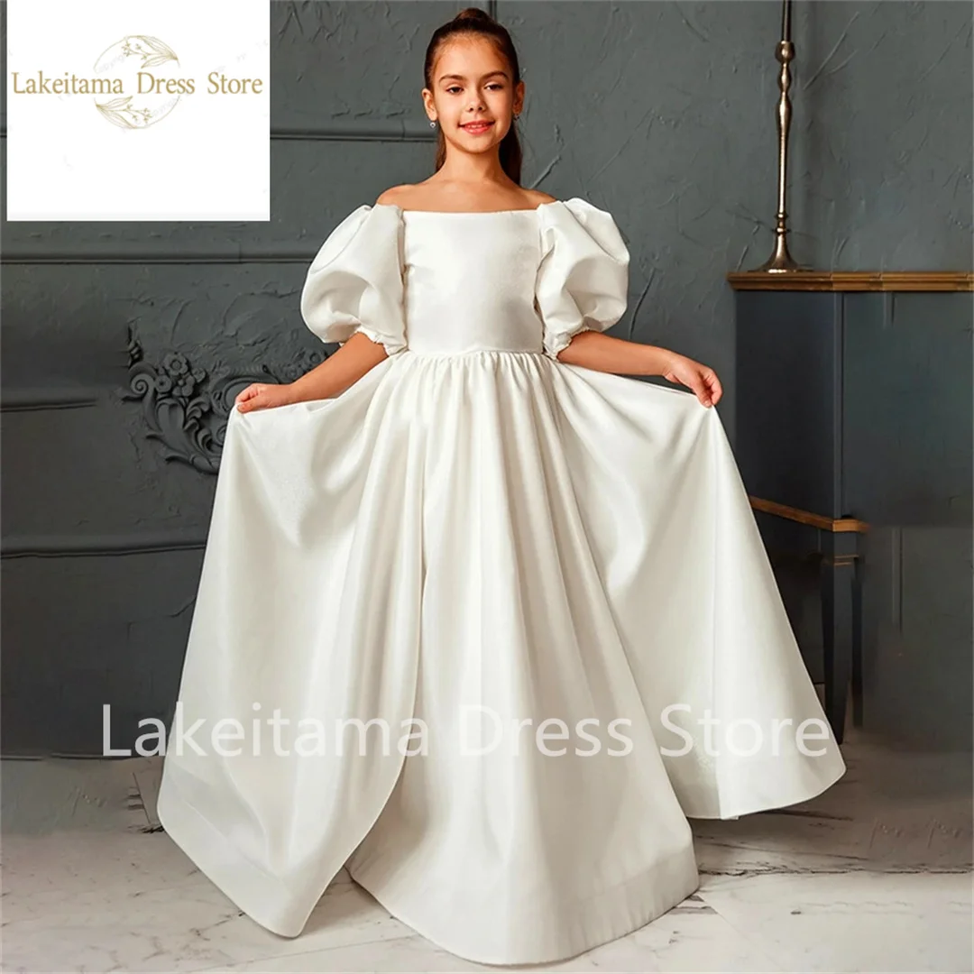 

Flower Girl Dress Princess Ball Classical White Fluffy Tulle Exquisite First Communion Dresses Kids Surprise Birthday Present