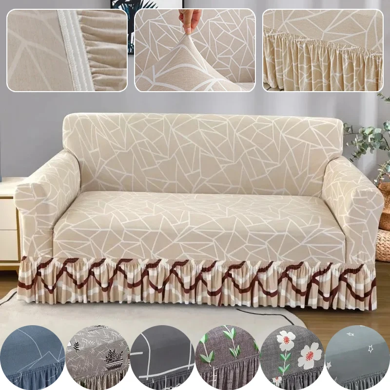Couch Cover L Shape Sofa Slipcover for Living Room 1/2/3/4 Seat Elastic Sofa Covers Furniture Protector for Bedroom Living Room