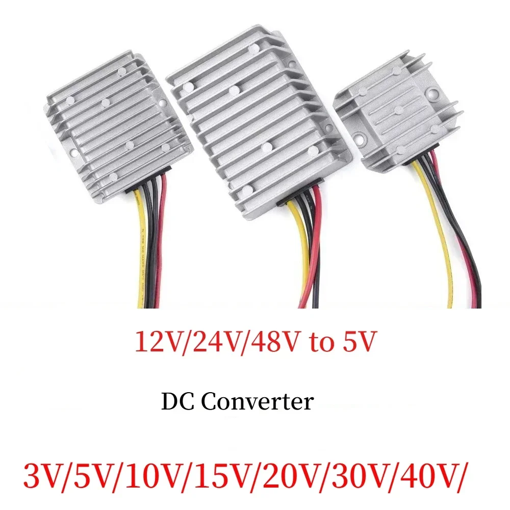 

48V/12V/24V to 5V DC Power Converter 30A 3A 5A 20A 10A 15A 40A 50A Buck Regulator Step Down Voltage Supply Module For Car