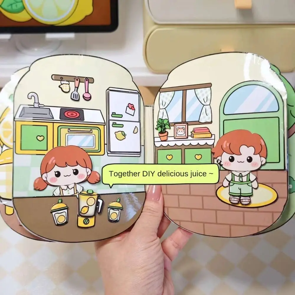 ตลกโฮมเมด Lemon Hut Quiet Book Handmade ไม่มีตัดสติกเกอร์เกม Quiet Book 3D Quiet Book ทําด้วยมือ Diy ของเล่นของขวัญ