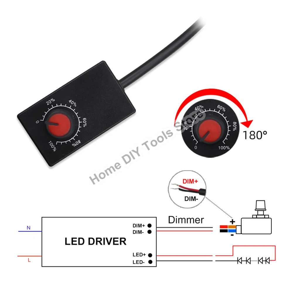 Mini DC 0-10V 1-10V manopola Dimmer 0-100% scala potenziometro elettronico per LED dimmerabile coltiva luci Driver di alimentazione