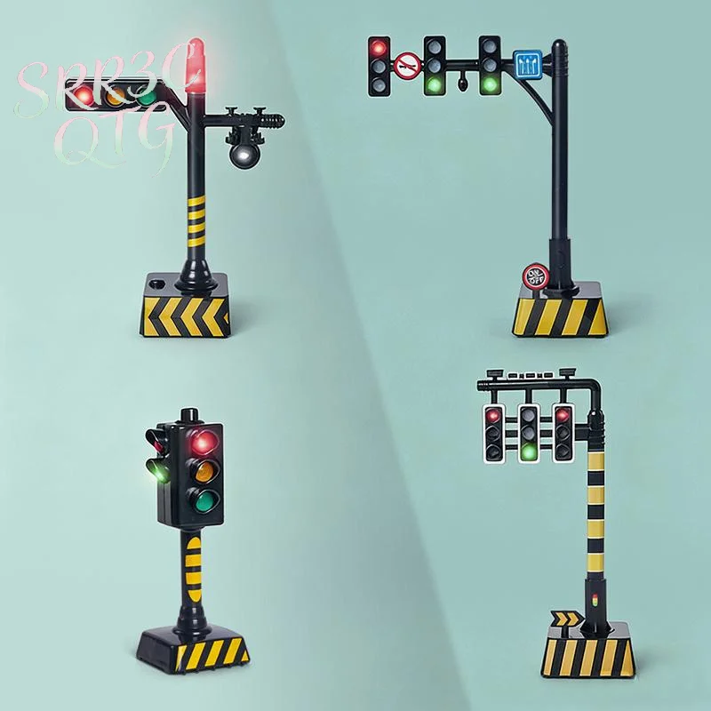 Hot Mini Traffic Signal Light Toy Model Simulation Road Sign Scene LED Kid Traffic Safe Education Learning Toy Car Accessories
