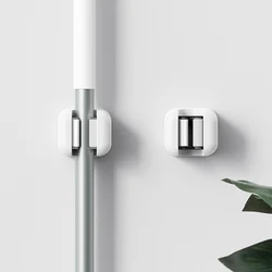 1/4pcs Wall Mounted Mop Clip Holder No-Punching Mop Brush Broom Hanger Rack Kitchen Bathroom Organizer Holder Hook Accessories