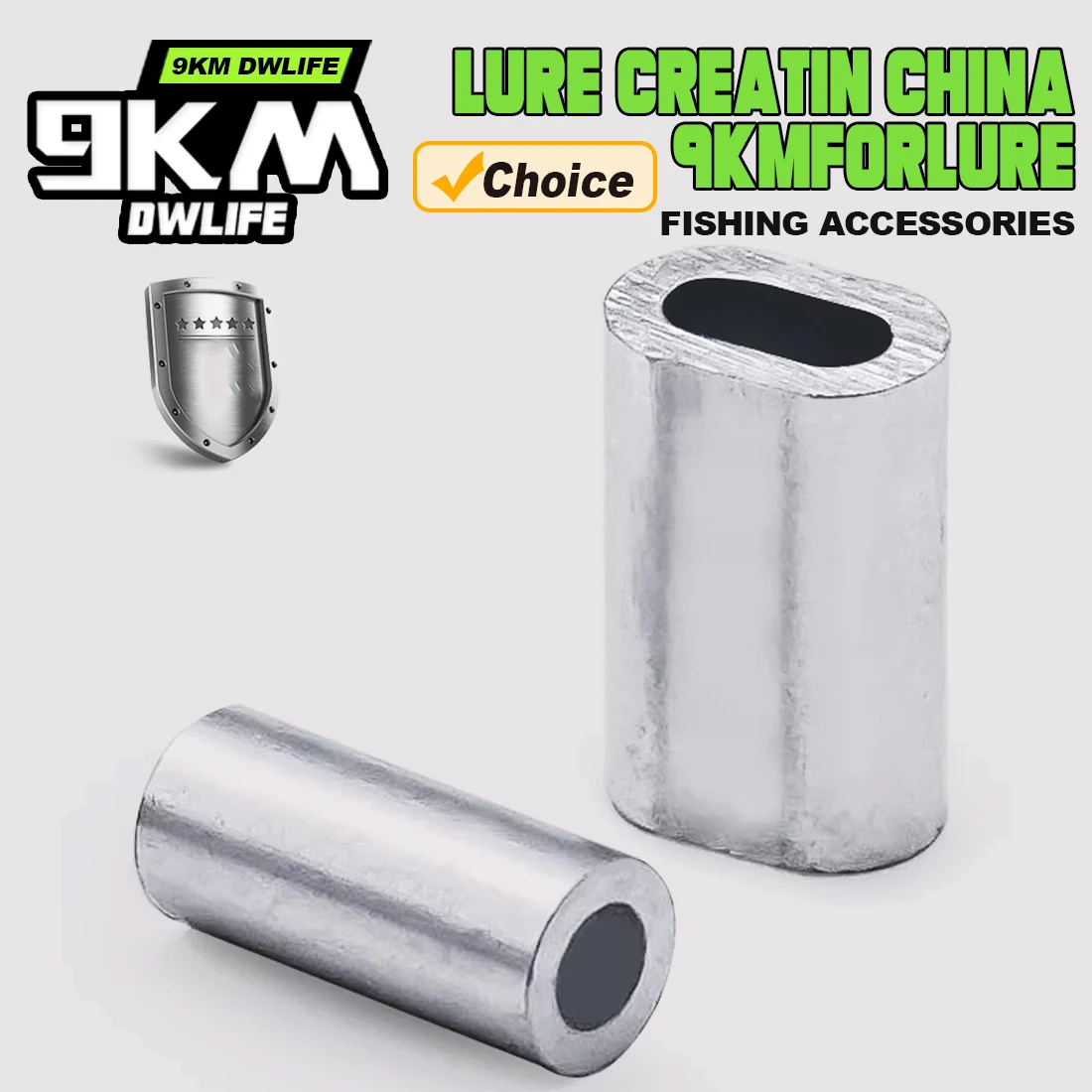 9 km 50 Stück Angel-Crimp-Ärmel, Aluminium-Werkzeug, korrosionsbeständig, für Monofilament-Schnur- und Vorfachverbindung