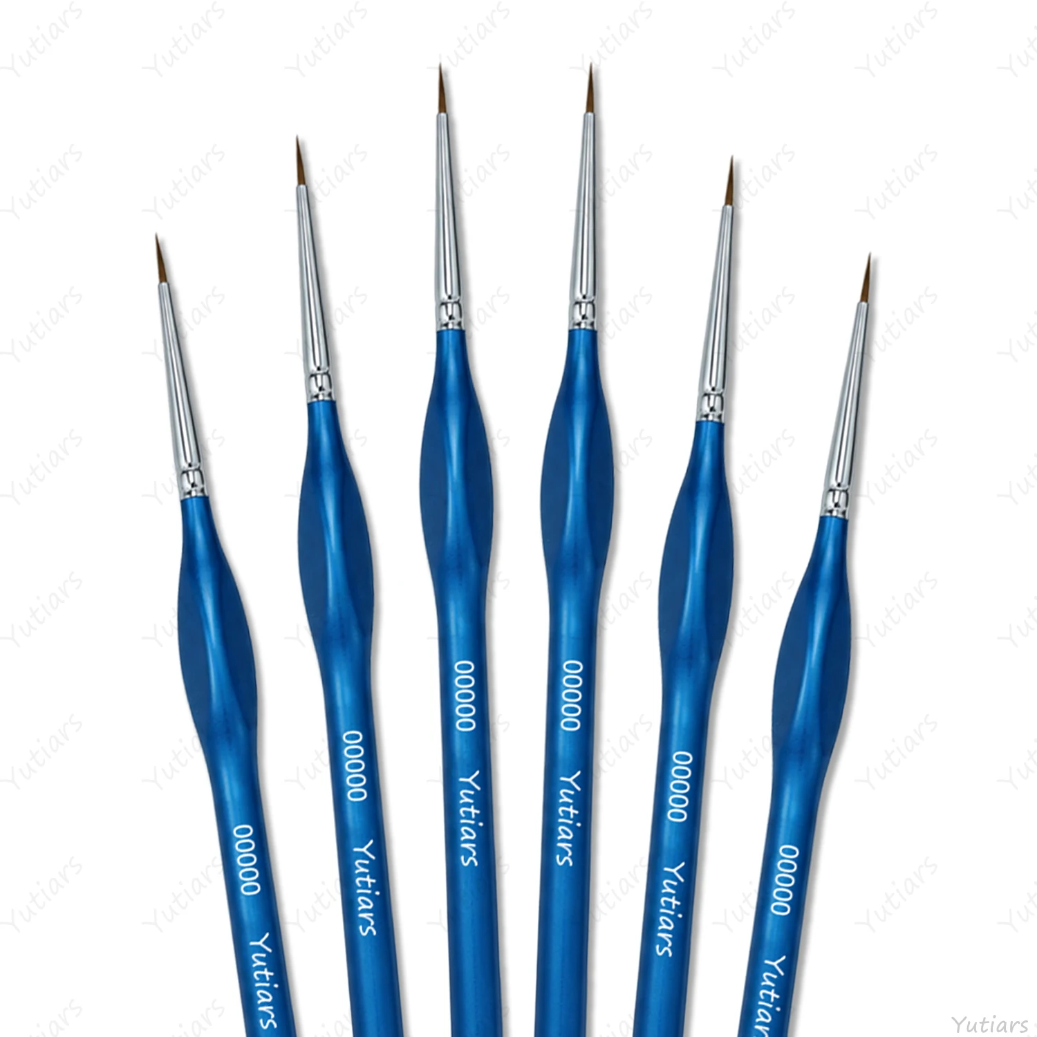 6-teiliges 00000 Präzisions-Detailpinsel-Set mit ultrafeinen Spitzen für Aquarell, Miniaturen, Illustrationen, Handarbeiten und feine Linienzeichnungen