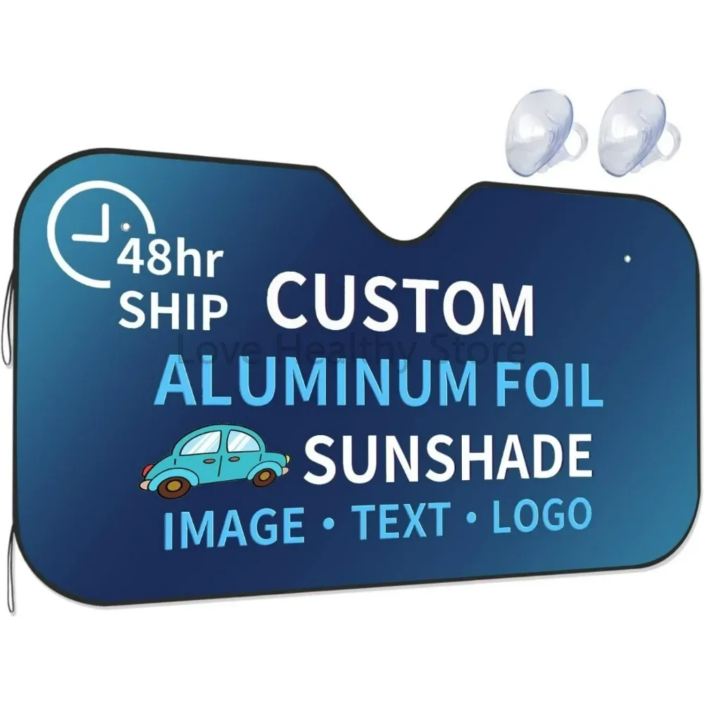 

Custom Car Windshield Sun Shade Personalized Front Window Sun Visor Foldable Reflective Sun Shield for Vehicle Blocks UV Rays