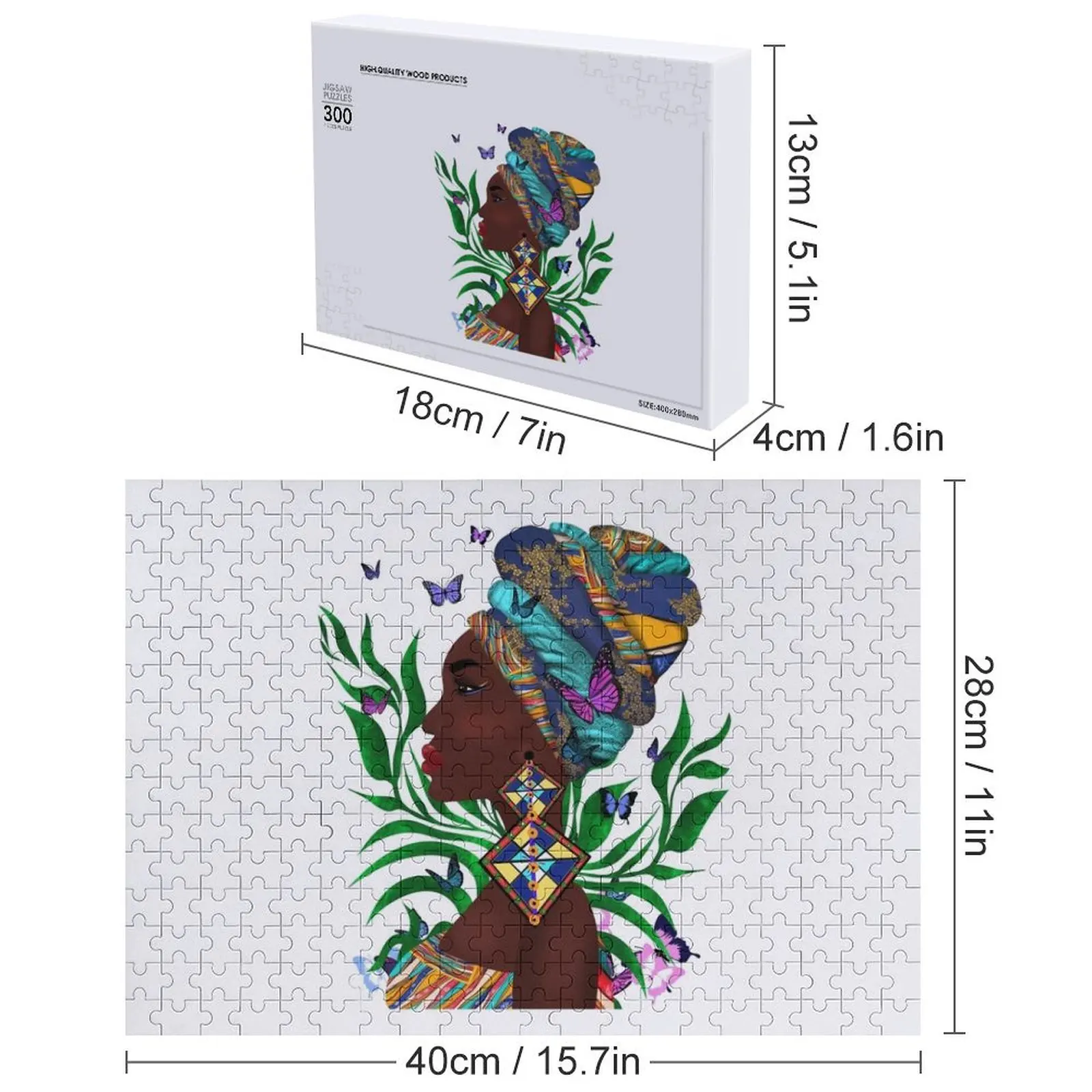 فن المرأة الأفريقية. الموضة النيجيرية. ديكور المنزل. أحجية الصور المقطوعة الخشبية للبالغين، ألغاز الصور المخصصة