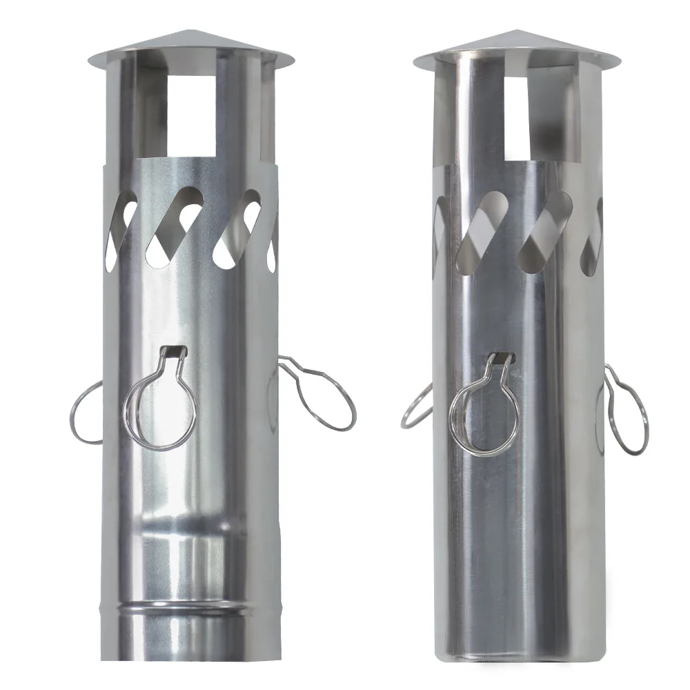 

Stainless Steel Chimney Rain Cap Outdoor Wood Stove Pipe Cover Windproof Cap Fireplace Pipe Cover Portable Spark Arrestor New