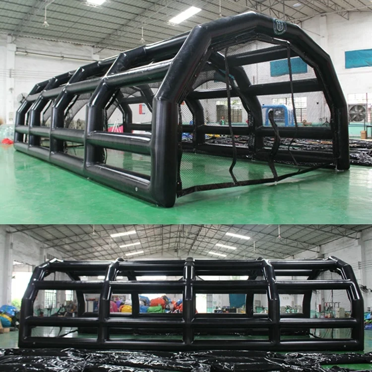 Custom Design Portable Inflatable Black Tube Frame Sports Misting Tent With Black Net Cover For Sports Club