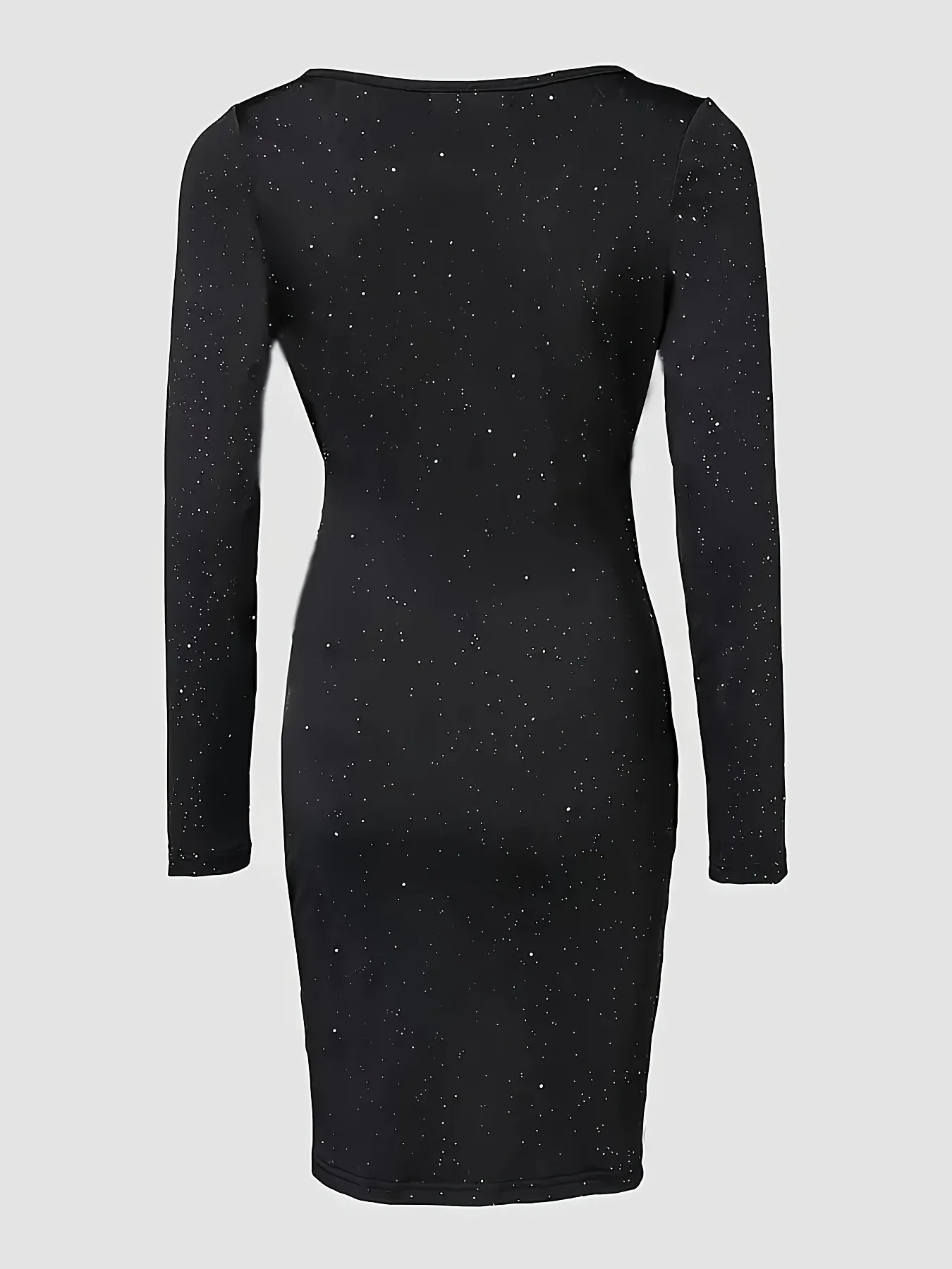 فستان أنيق للربيع والخريف بياقة على شكل حرف V وأكمام طويلة #2