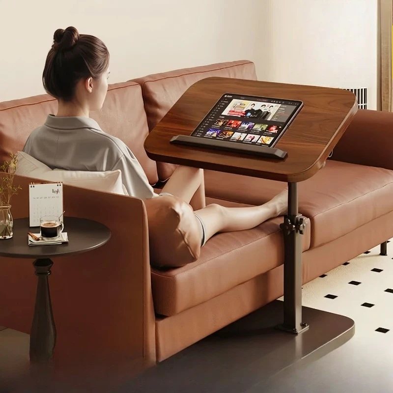 side lift mobile computer table, rotating lift coffee table small table, household balcony shelf table