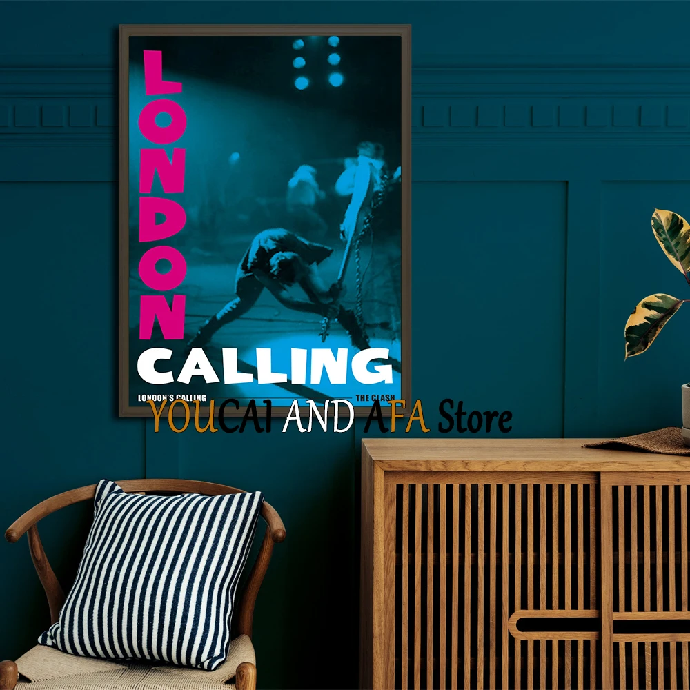 London Calling Poster Canvas Prints The Clash Punk Rock Wall Art Decor Bar Home Aesthetic Wall Art Prints Song Lyric Decoration