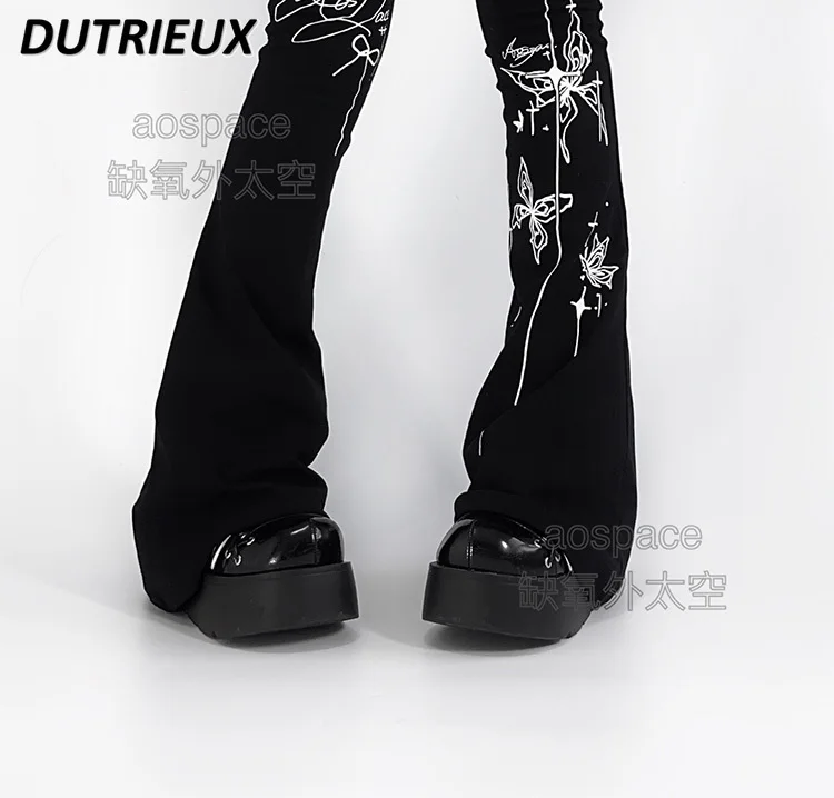 Japanese Homemade Butterfly Print Leg Cover Sweet Girl Versatile Subculture Stacking Slight Horn Tall Tube Knee Sleeve