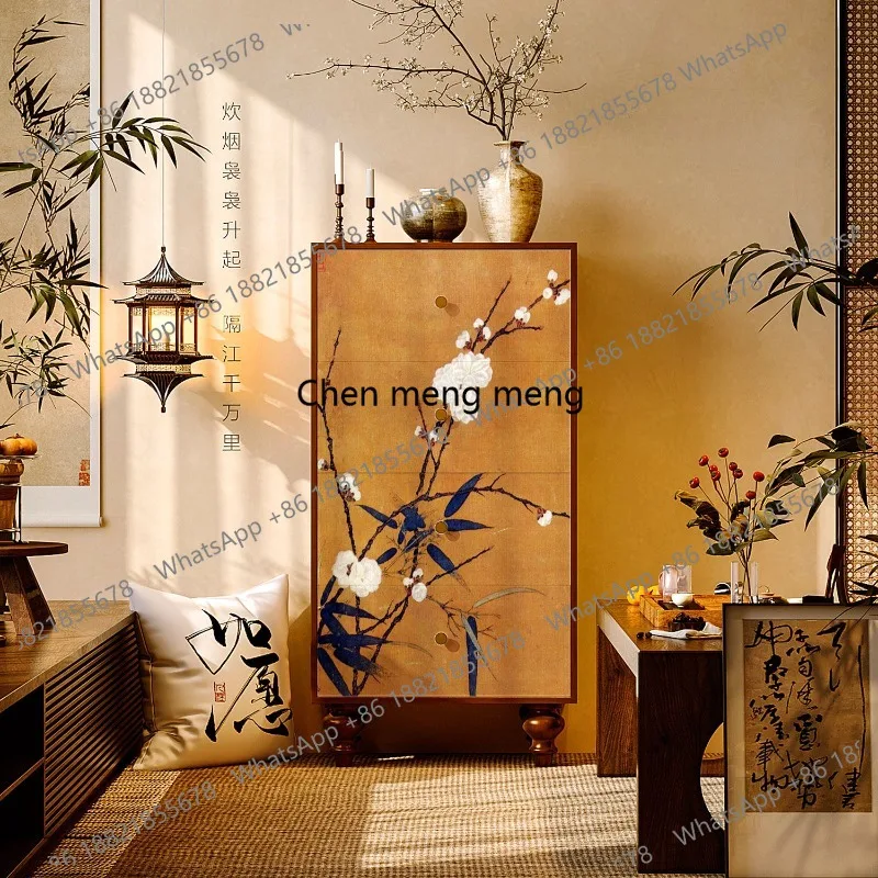 Second-hand solid wood chest of drawers new bedroom wall storage living room storage household chest of drawers