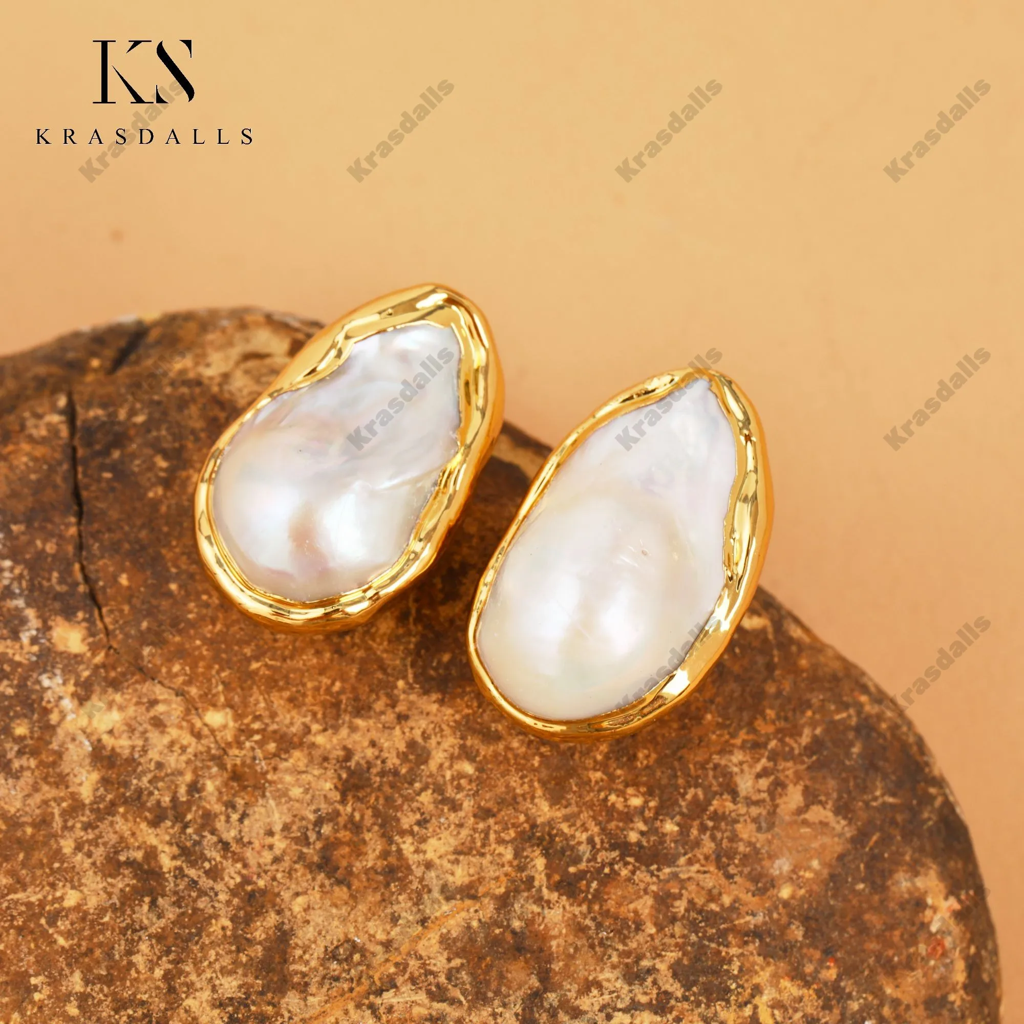 Top Quality Natural Cultured White Keshi Baroque Pearl Stud Earring Fine Jewelry Lady Wedding Classic Gifts