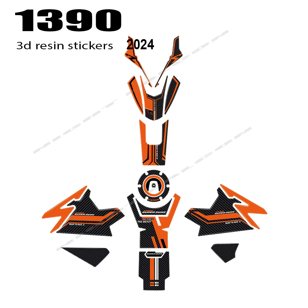 

Super Duke 1390 R Motorcycle Accessories 3D Gel Epoxy Resin Sticker Kit Tank Pad 3D Sticker for 1390 Super Duke R 2024