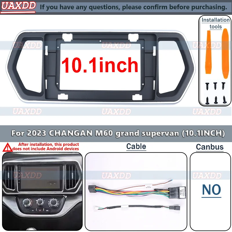 Android Frame Kit Panel Center Fascia Cable Video for 2023 CHANGAN M60 Grand Supervan 10.1 Inch 2Din Car Interior Stereo Radio C