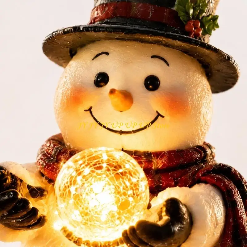 Winter Figure Garden Stake Light with Hanging Holiday Icons, Solar Daytime Charging, Automatic Evening Operation, and Warm