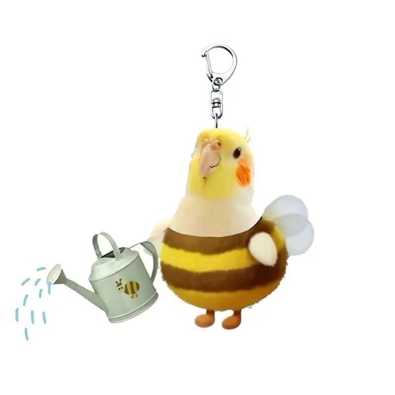 Tiger Stripe Bird Keychain Cute Acrylic Pendant Backpack High-Value Pendant Couple Style