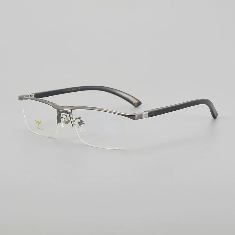 Belight Optical Nature Horn 360 Degree Rotate Design Pure Titanium Half Rimless Frame  Men Prescription Eyeglasses PL0310
