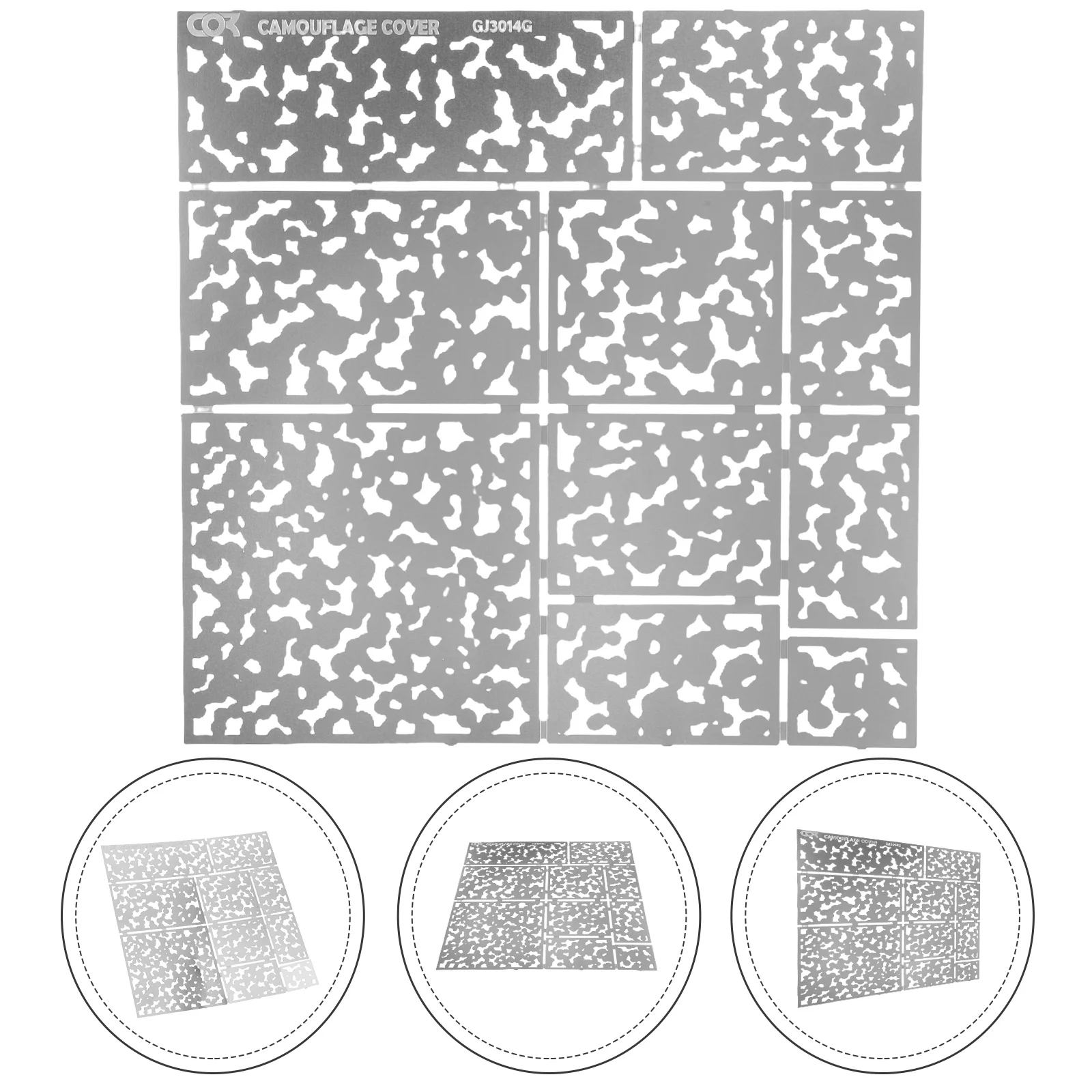 Tablero de pulverización de camuflaje, plantillas de acero inoxidable para pintura, plantillas huecas, pintura artesanal, molde grande reutilizable