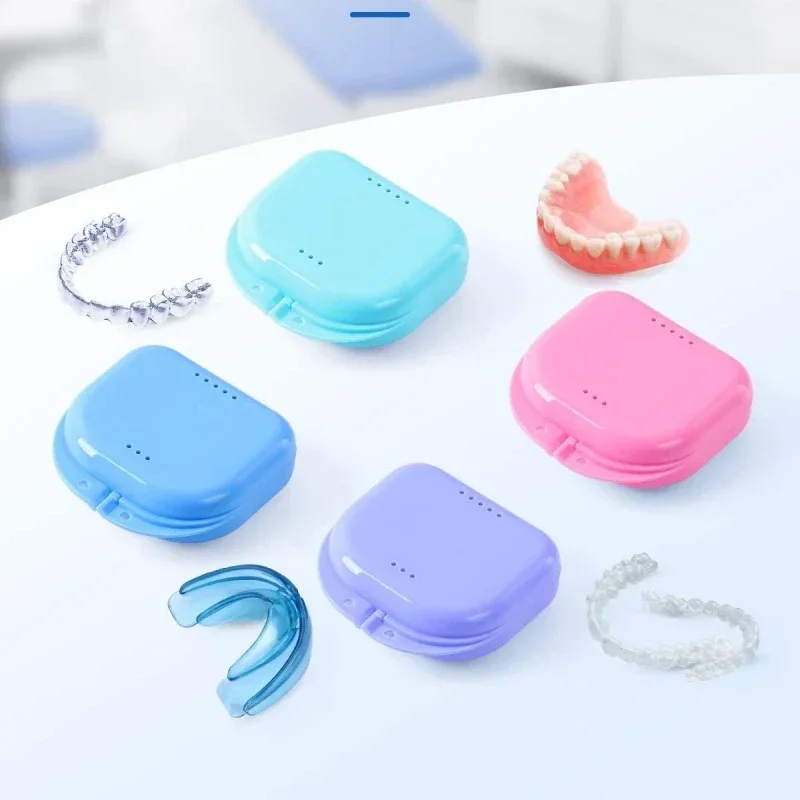 Dental Retainer Container Box Case Denture Aligner Mouthpiece Box Teeth Orthodontic Invisible Braces Storage Box