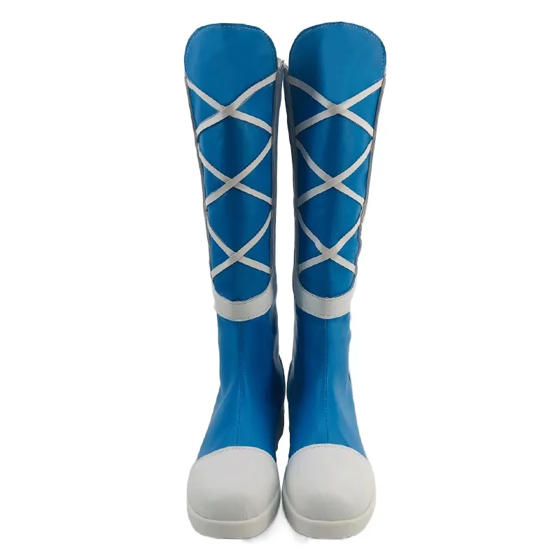 Ecuestria-Botas de piel sintética para niñas, zapatos de Cosplay, color azul, hechos a mano