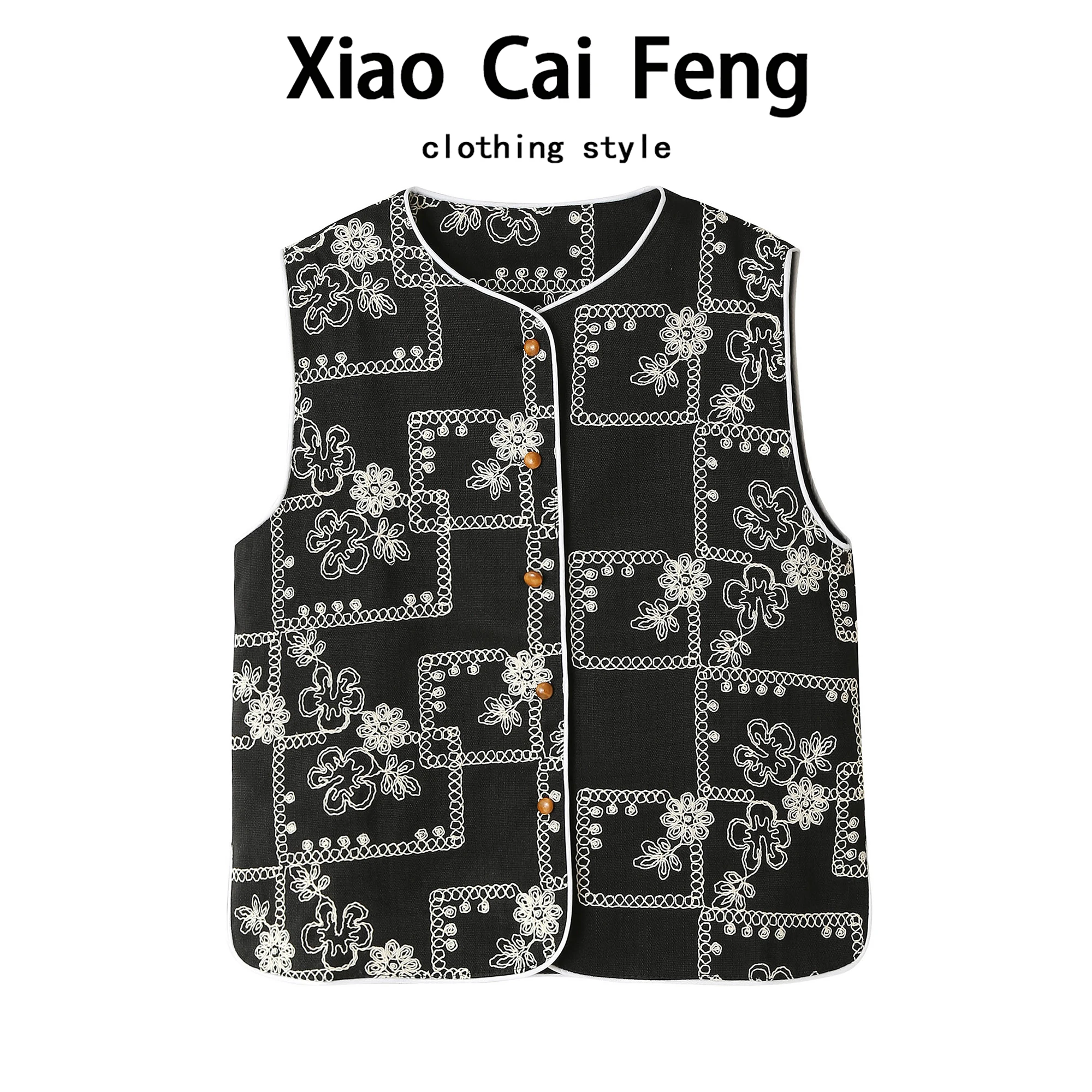 

Comfortable Women's Embroidered Flower Vest Jaet Outerwear Chinese Sle Spring Summer New Faion Heavy Embroidery Top