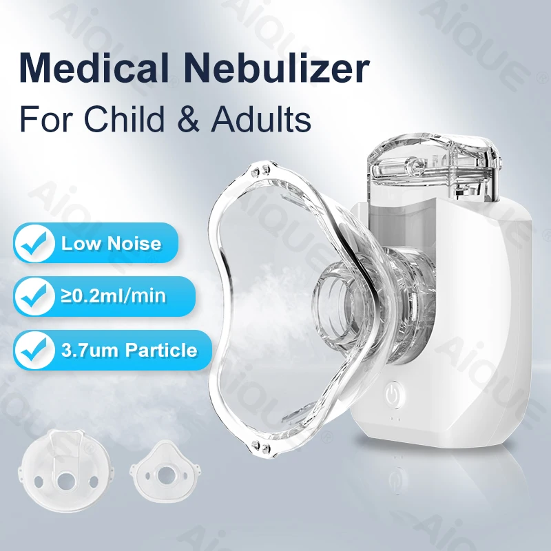 Mini nebulizador portátil silencioso médico, inhalador ultrasónico de nariz cortada, nebulizador de malla móvil para inhalación para niños