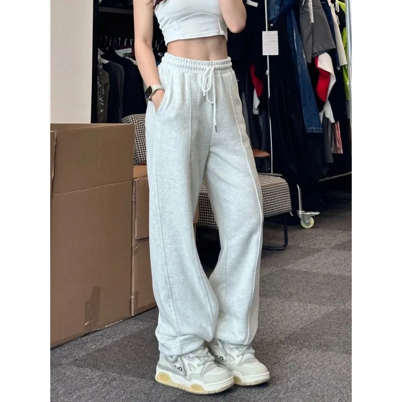 

QWEEK Y2k Sports Baggy Sweatpants Woman Jogging Oversized Casual Wide Leg Pants America High Street Jogger Trousers Korean Style