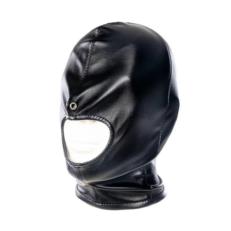 Zwart Roze PU Leer Fetish Masker Open Mond Hoofd Kap Sexy Cosplay Gezichtsmasker voor Vrouwen Mannen Party Rollenspellen Exotische Kostuums