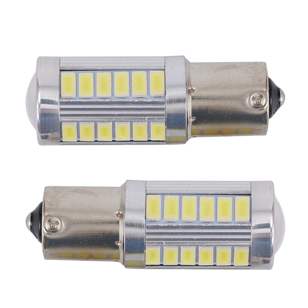 

2Pcs 6500K LED Reversing Light BA15S 1156 Socket Tail Bulb Reverses Lamp Daytime Running Signal Lights 33-SMD 5630 12V ﻿