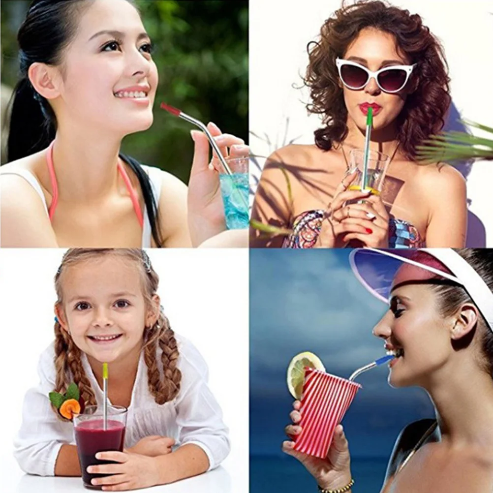 

50Pcs Reusable Silicone Straws Tips Cover Heat Resistant Soft Silicone Straw Tip Food Grade Straws Tip