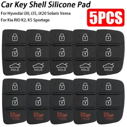 Car 3 Button Remote Key Fob Case Silicone Pad For Hyundai i30 i35 iX20 Solaris Verna for Kia RIO K2 K5 Sportage Flip Folding Key
