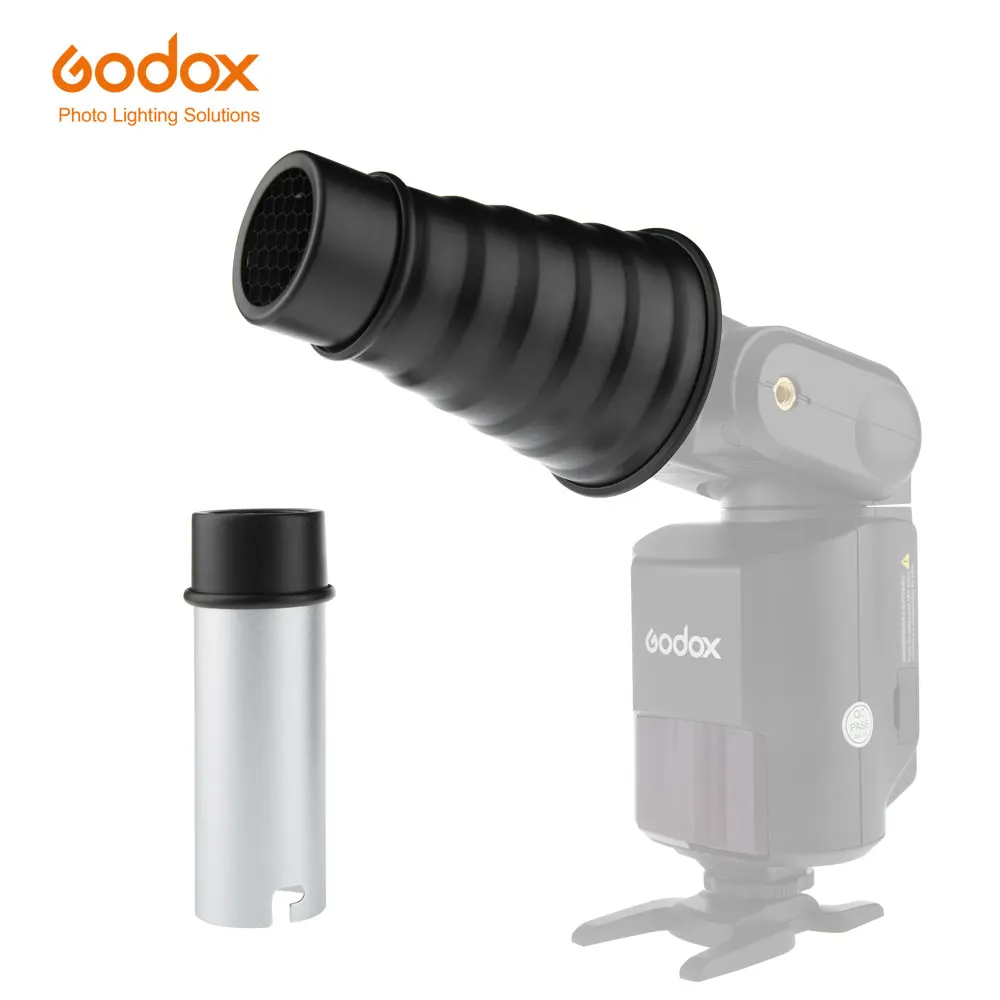 Godox AD-S9 Photography Accessories Aluminum Alloy Snoot with Honeycomb Grid for WITSTRO Speedlite Flash AD180 AD360 AD200