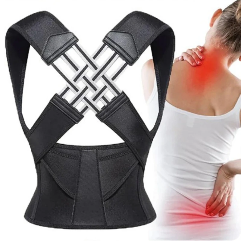 Colete Corretor de Postura com Suporte Cervical Ajustável, Alívio para Dores nas Costas e Melhoria da Postura Diária
