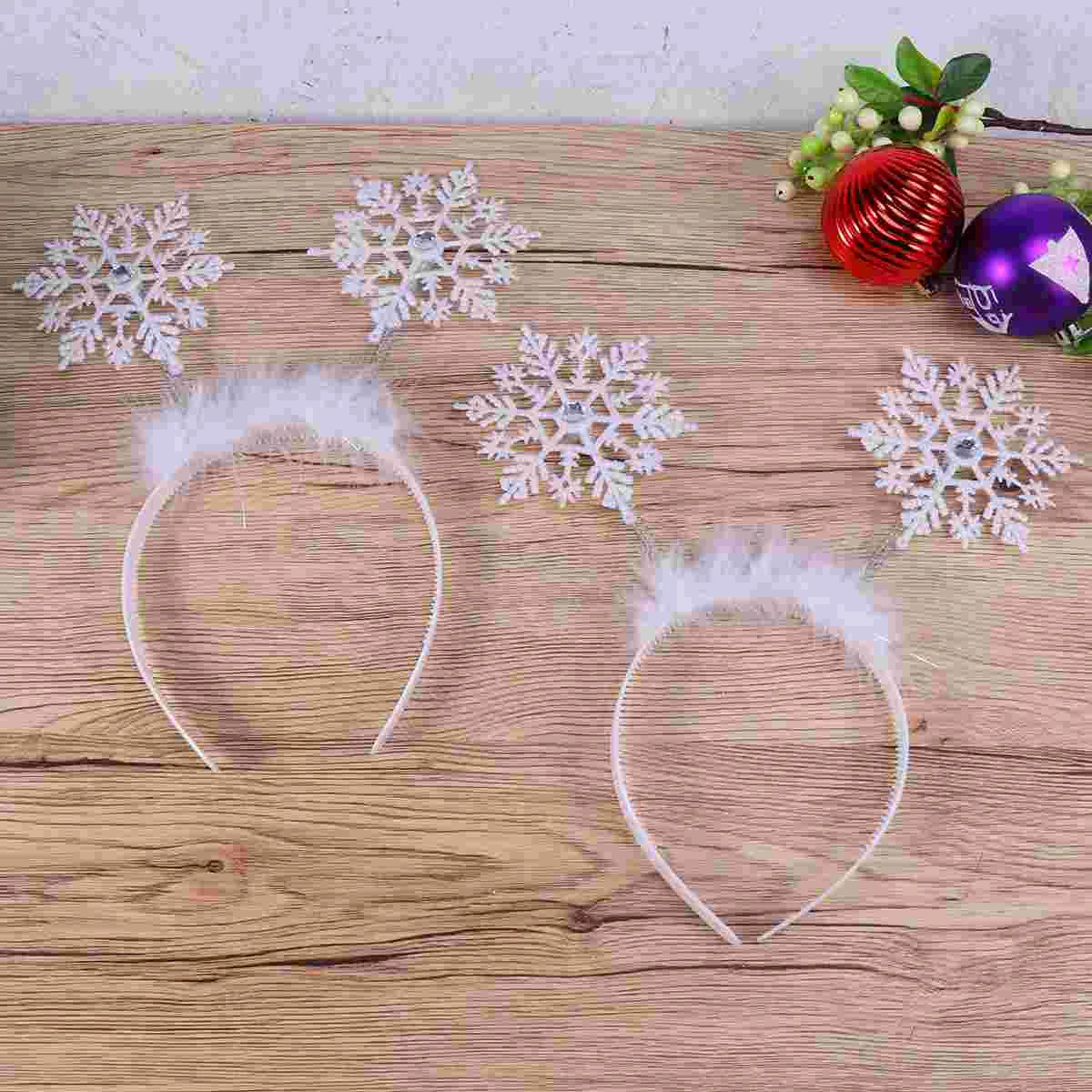 

6 Pcs Christmas Headdress Kids Hair Hoop Snowflake Headband Cute Bands Headwear