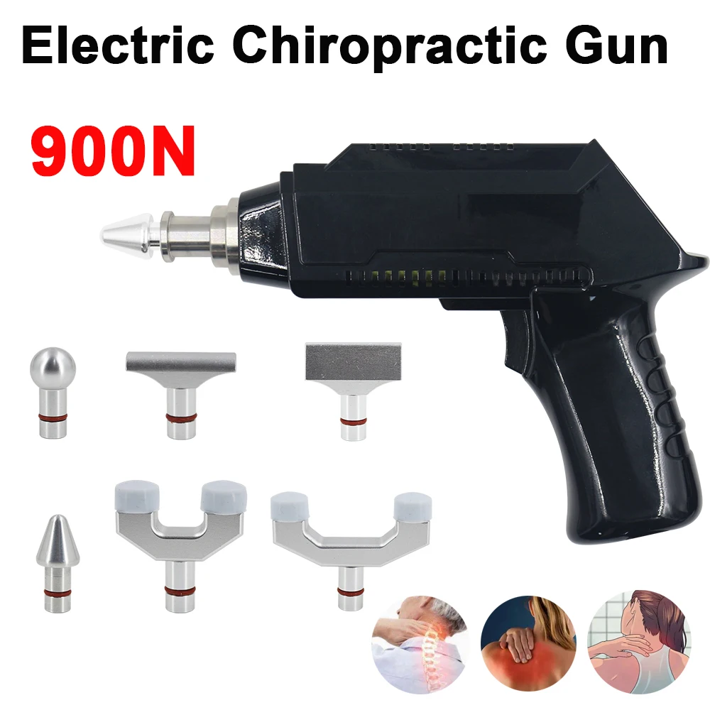 

Portable 900N Chiropractic Adjusting Tool Electric Correction Gun 6 Heads Adjustable Intensity Therapy Spinal Massager for 2022