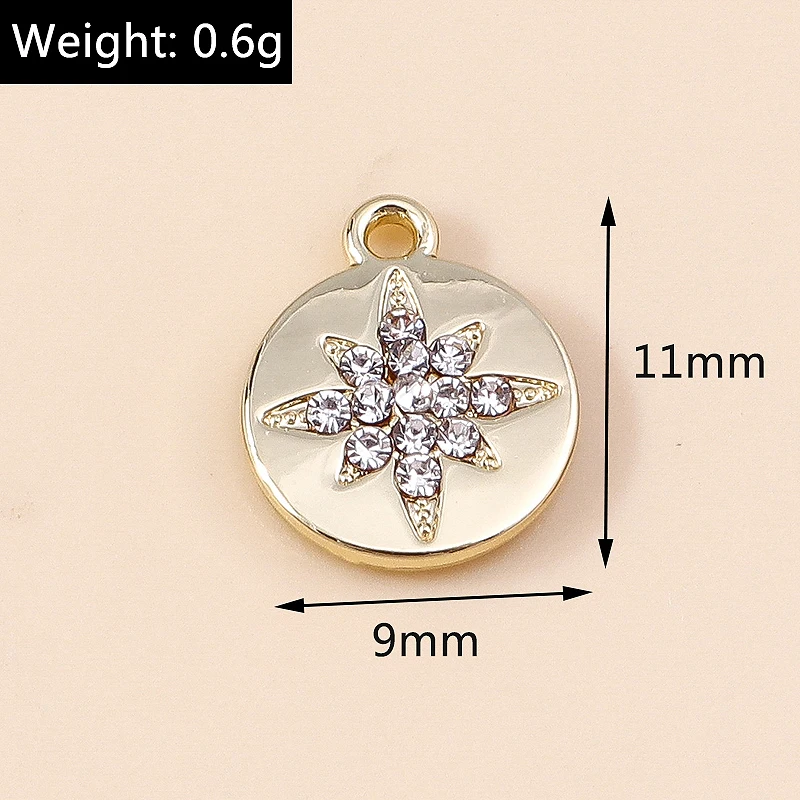 Leslie 10 Stück glänzende Kristallsterne-Charms für Ohrringe, Halsketten, DIY-Charms, Anhänger, Schmuckherstellung, Zubehör, handgefertigtes Handwerk – Detail 9