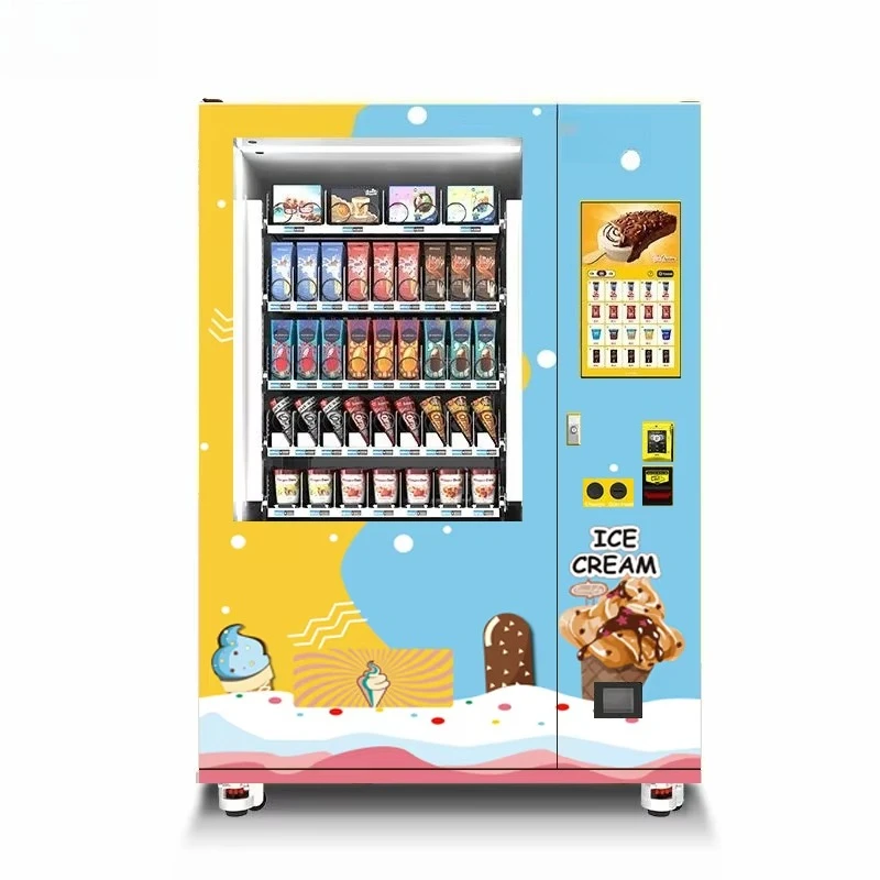 Customized Frozen Vending Machine Compressor Cooling for Ice Cream Meat SDK Enabled Credit Card 22inch Touch Screen Remote