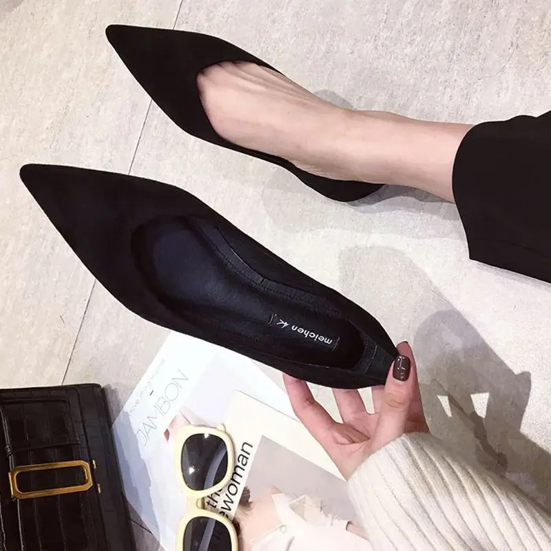 Shoes For Women 2024 Flat Casual Ladies Summer Footwear Chic And Elegant Flats Pointed Toe Red Social Elegant Hot On Promotion