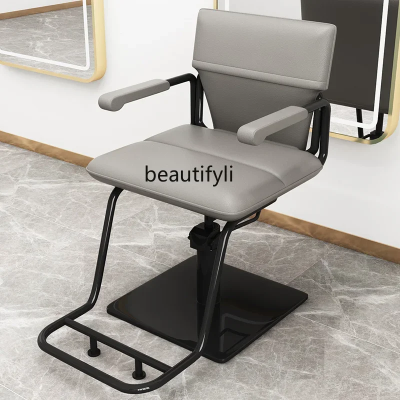 

ss03 Hair Salon Chair for Hair Salon Stainless Steel Rotatable Lifting Hot Dyeing Chair Barber Shop Hair Cutting Chair