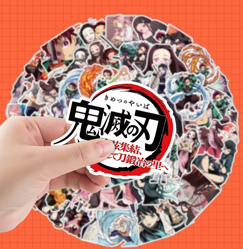 50Pcs Anime Demon Slayer Bladesmith Village Series Graffiti Stickers Suitable for Laptop Helmets Desktop Decoration DIY Stickers