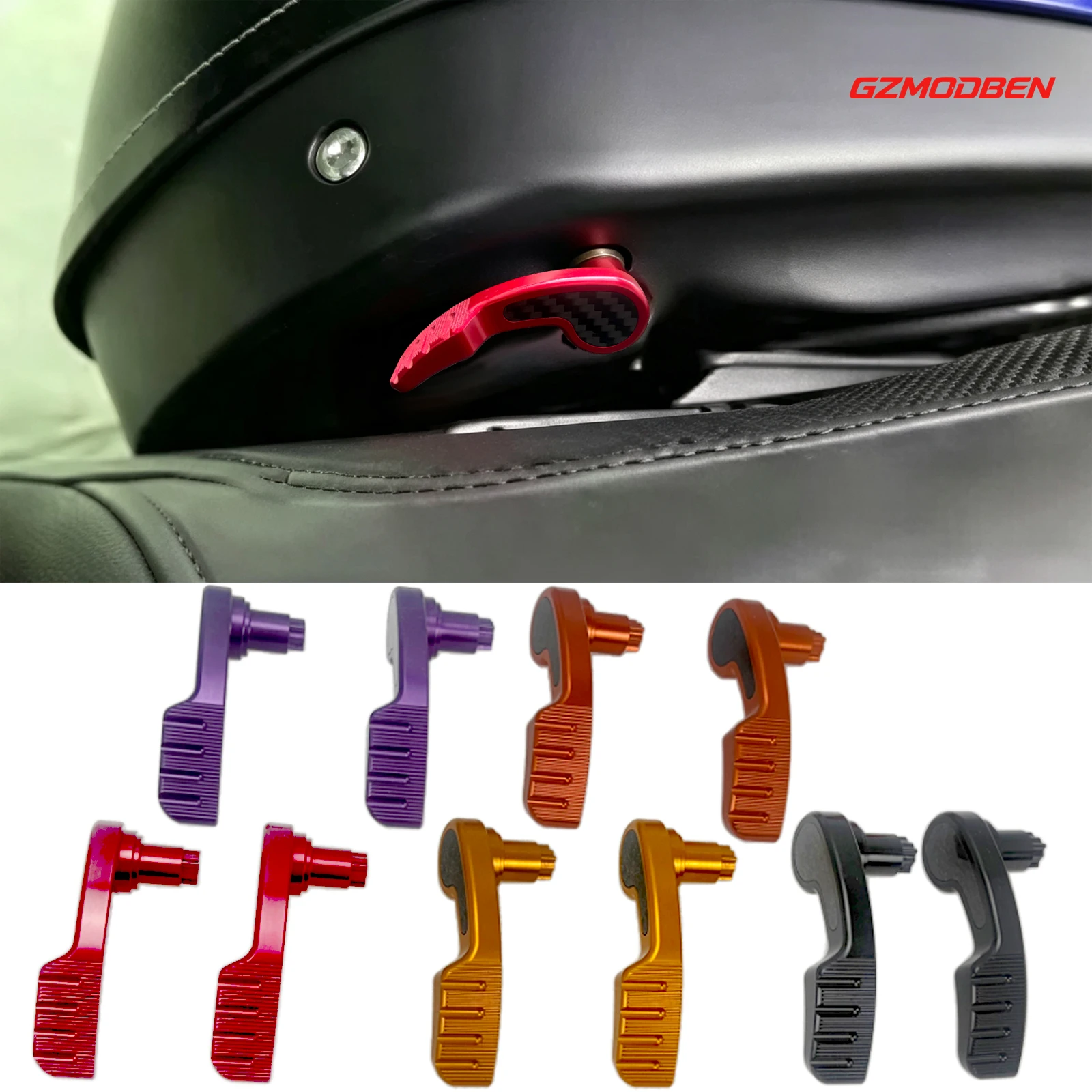 Carbon Fiber Saddle - ชุดอุปกรณ์ยกหัวเข็มขัดอานรถจักรยานยนต์ GZMODBEN พร้อมตกแต่งด้วยคาร์บอนไฟเบอร์คุณภาพสูง